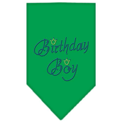 Birthday Boy Rhinestone Bandana Emerald Green Large